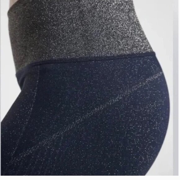 Athleta Sparkle Twilight Metallic Tight Athletic Leggings Navy‎ Blue Size XS - Picture 3 of 7